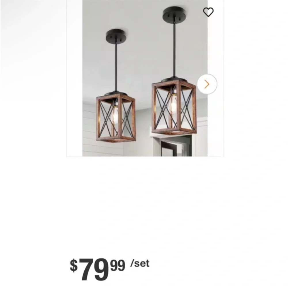 Rustic Pendant Light Fixtures (2) NIB